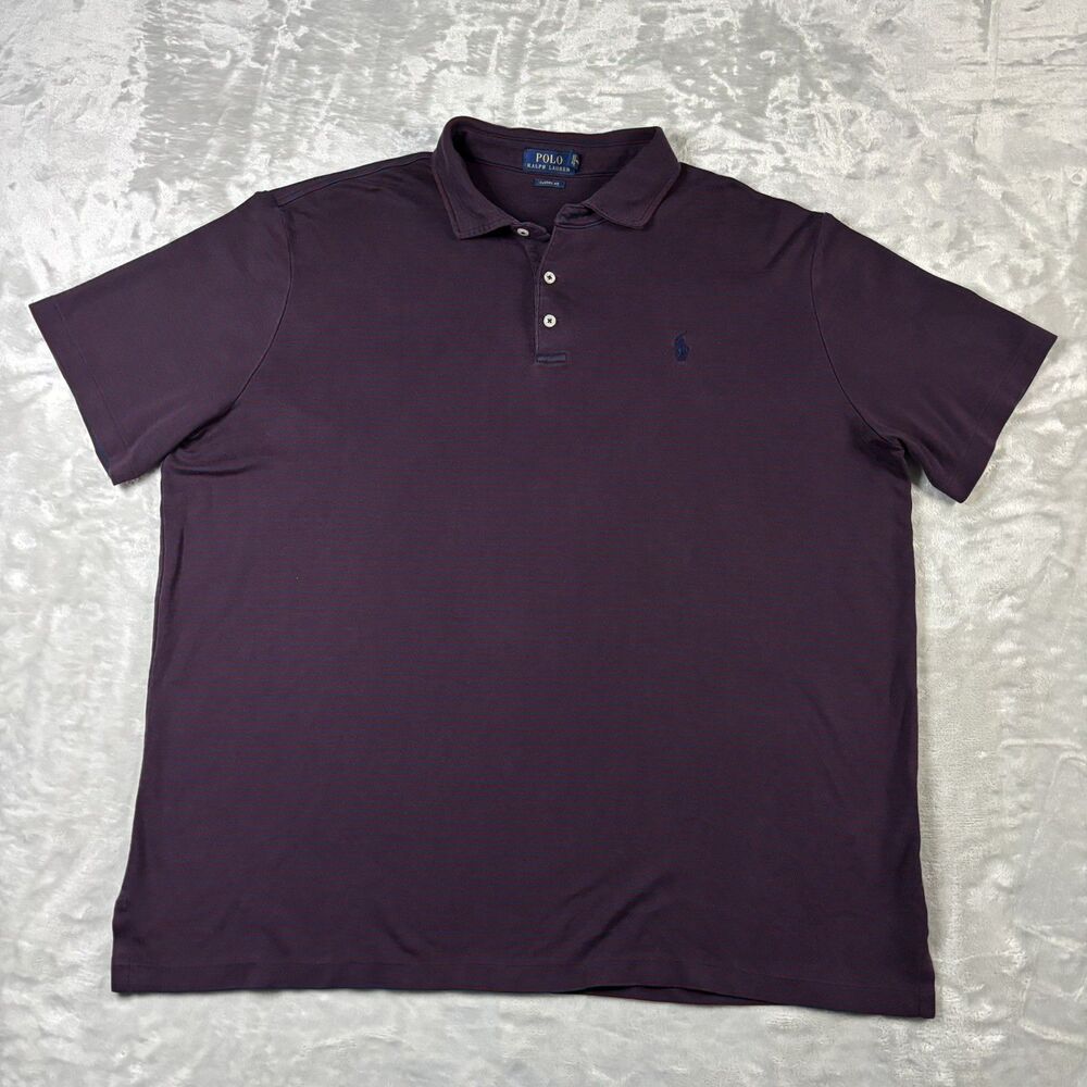 Polo Ralph Lauren Mens Classic Fit Size XL Red Short Sleeve Polo Shirt Pony Stri
